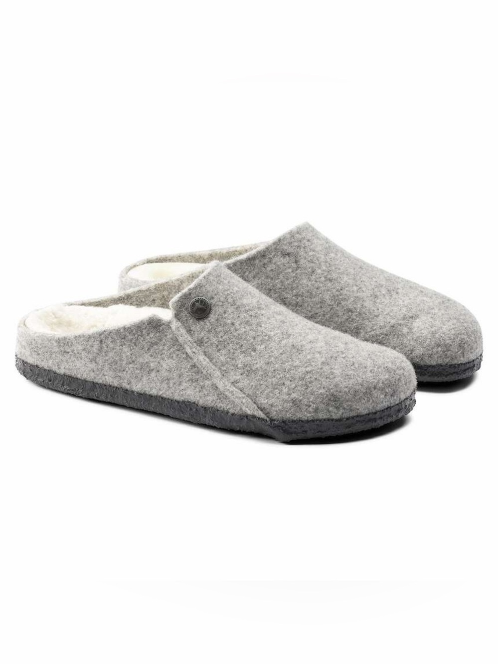 Birkenstock Zermatt Gray Shearling Lined Wool Mule Slippers Size 39 NWOB